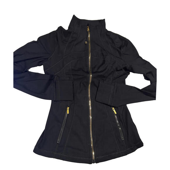 NEW Lululemon Define Jacket Black Gold Zipper Size 10 Yoga Athleisure Slim Fit - Picture 1 of 5